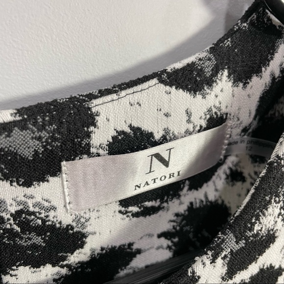 NATORI snow leopard print midi dress Sz 12 - Picture 5 of 15